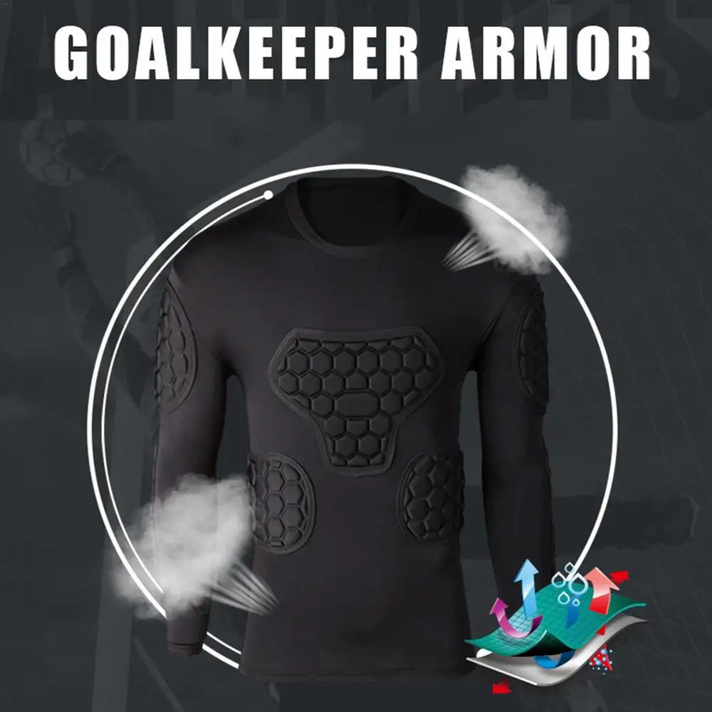 Sports Safety Protection Thicken Gear Soccer Goalkeeper Jersey T-Shirt Outdoor Elbow Football Jerseys Vest Padded Protector