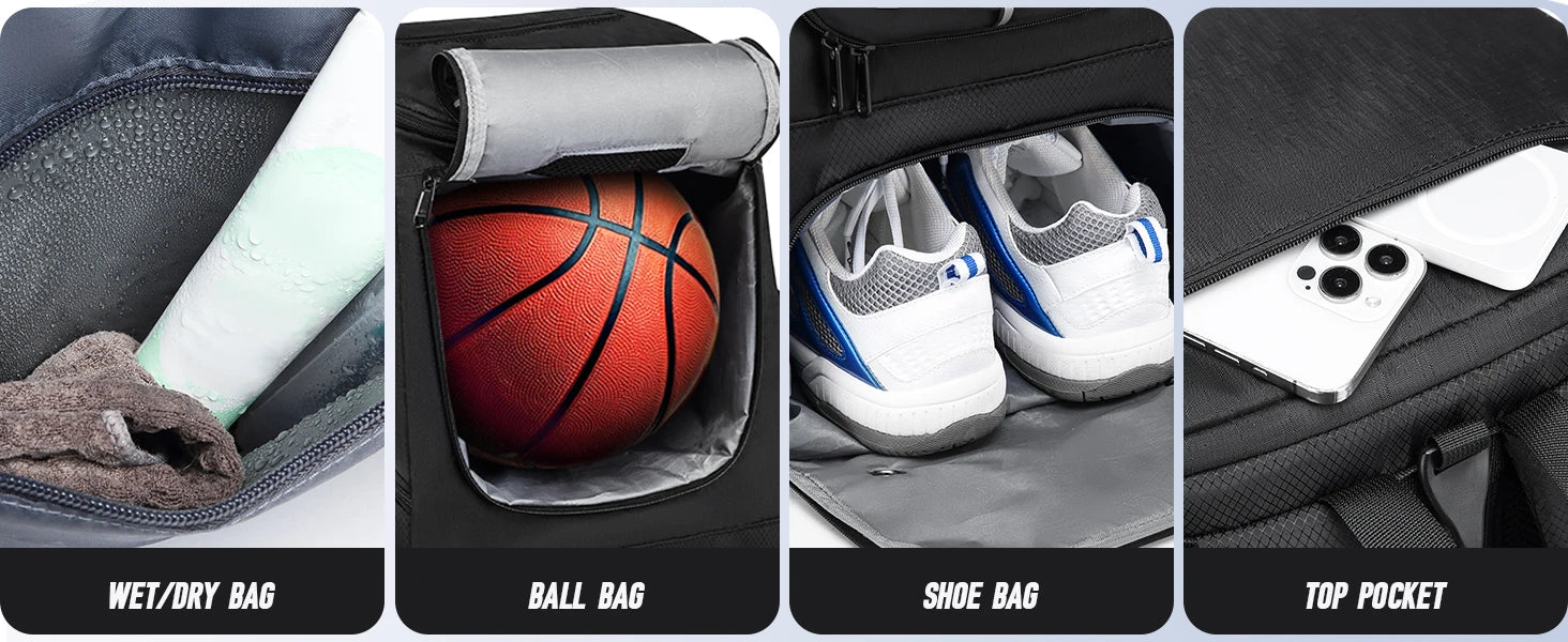 Sports Training Equipment Basketball Backpack with Separate Ball holder & Shoes Compartment Gym Backpack for Basketball Soccer
