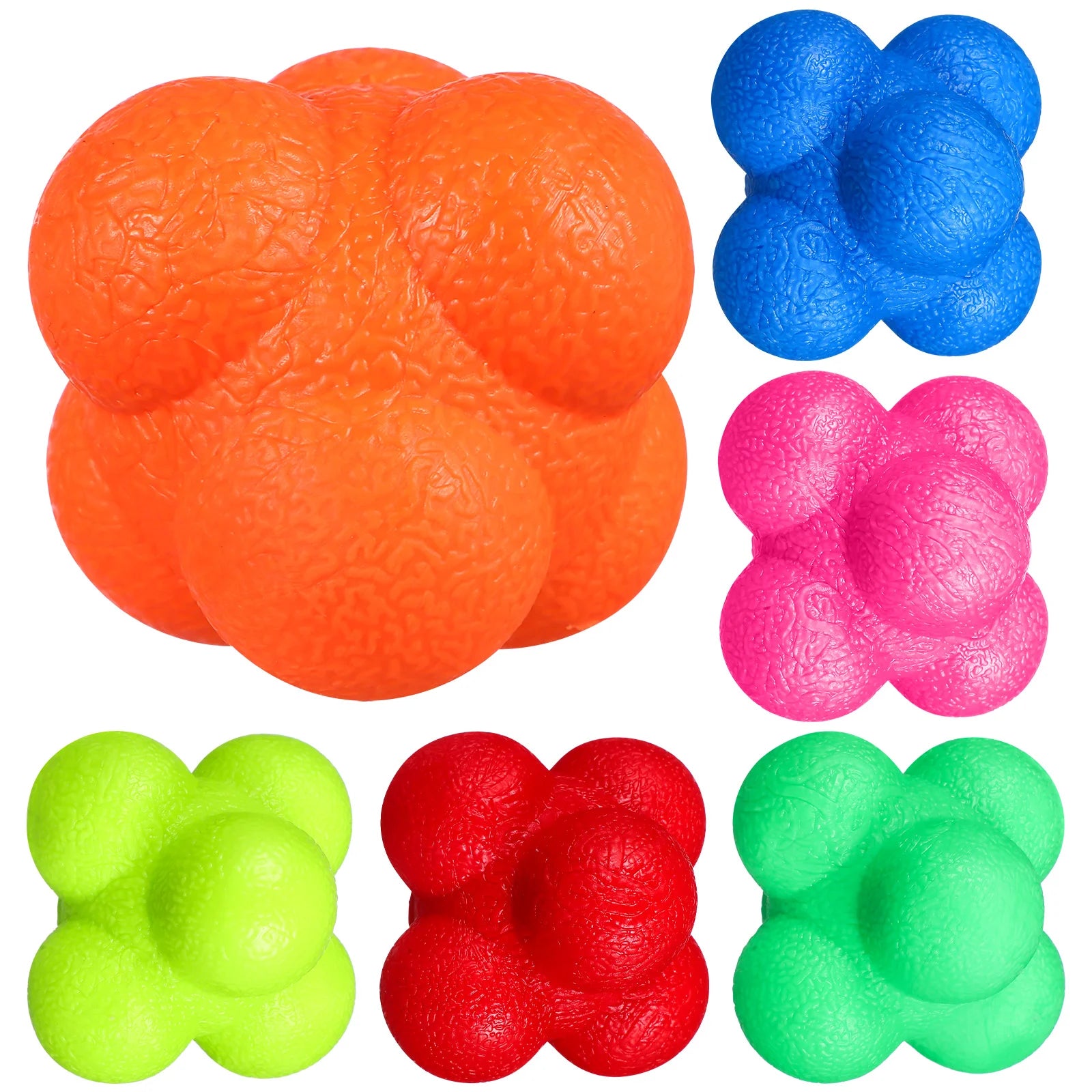 6 Pcs Reaction Ball Bounce Ball Reflex Equipment Agility Balls Fitness Balls Exercise Aids Sports Gear Training Accessories Six