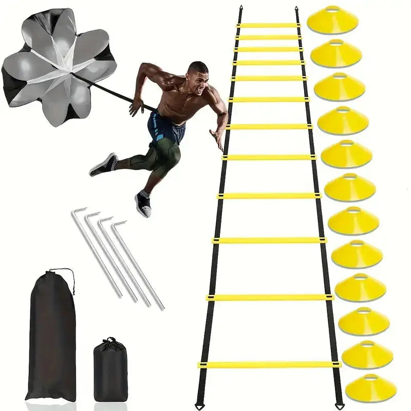 1set Football Soccer Training Equipment Fitness Speed Training Resistant Parachute Chute Running Umbrella