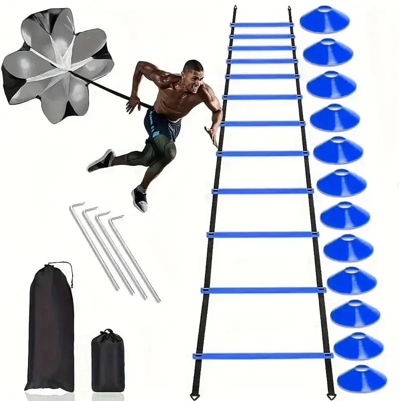 1set Football Soccer Training Equipment Fitness Speed Training Resistant Parachute Chute Running Umbrella