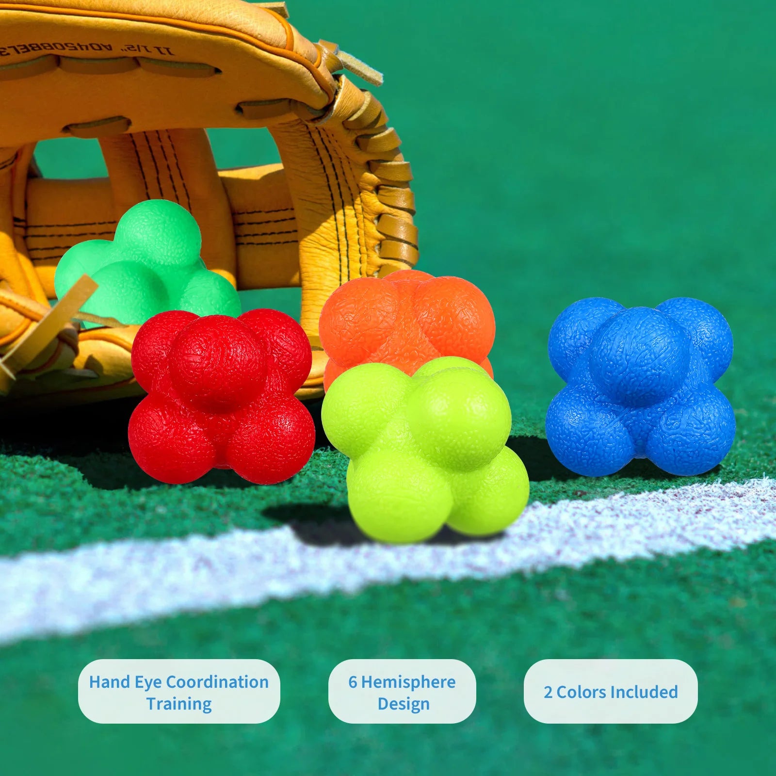 6 Pcs Reaction Ball Bounce Ball Reflex Equipment Agility Balls Fitness Balls Exercise Aids Sports Gear Training Accessories Six