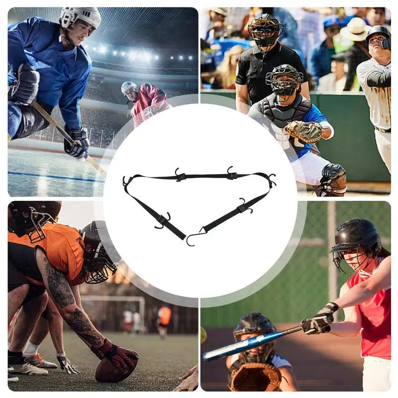 Hockey Portable Gear Rack Strap Organizer Hockey Gear Hanger Portable Drying Rack with 12 Hooks Hockey Equipment Strap Sports