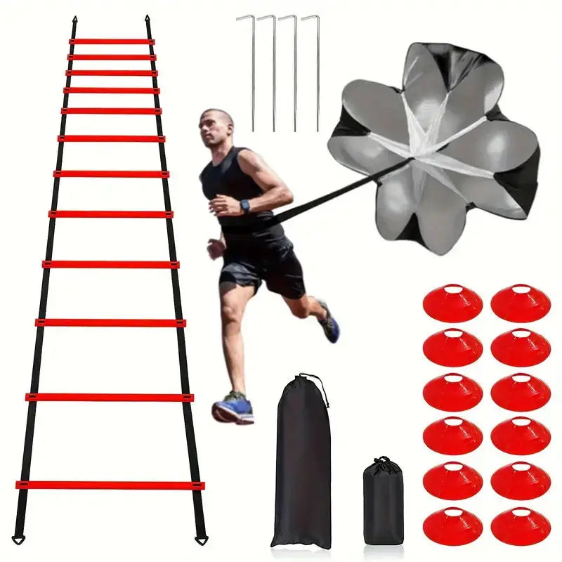 1set Football Soccer Training Equipment Fitness Speed Training Resistant Parachute Chute Running Umbrella
