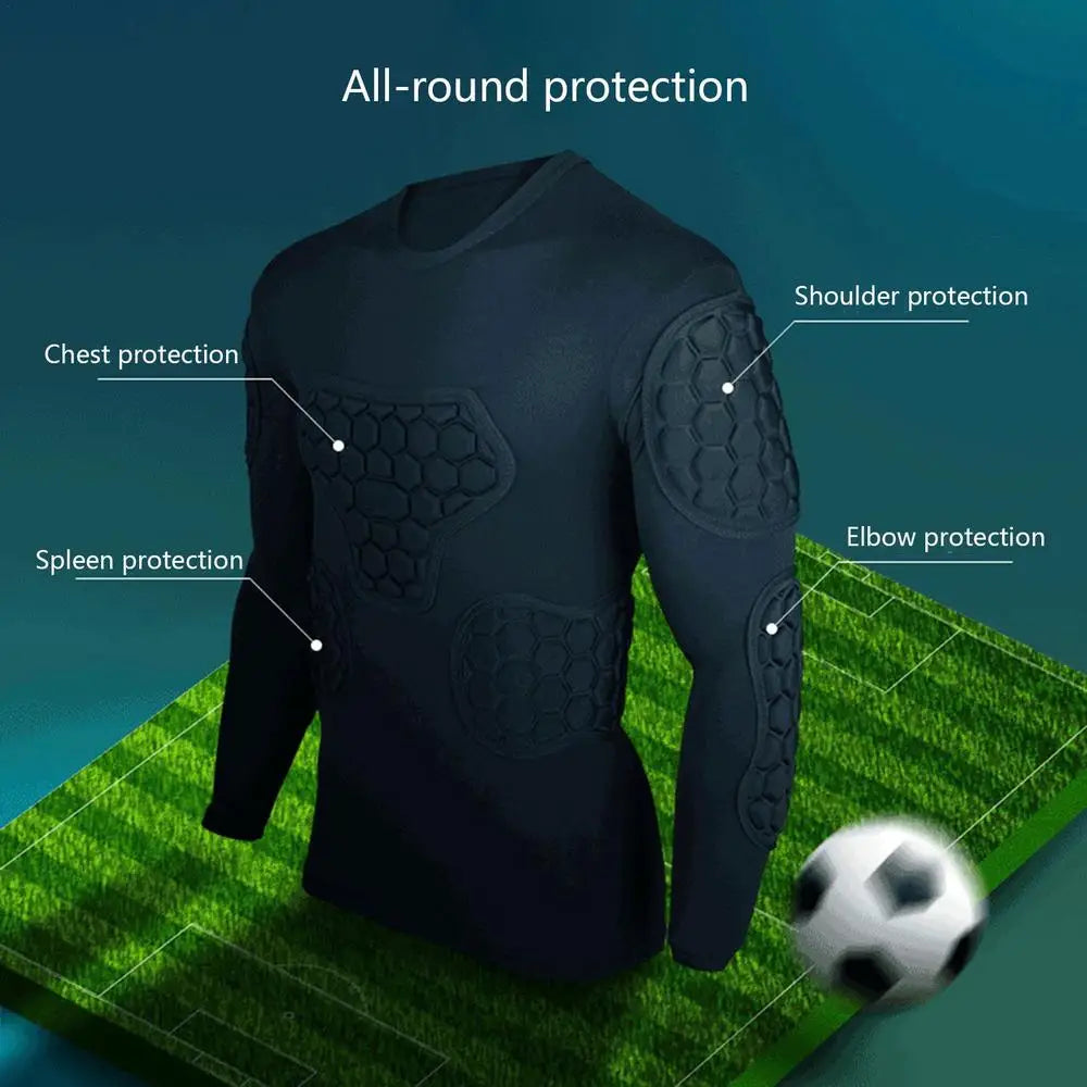 Sports Safety Protection Thicken Gear Soccer Goalkeeper Jersey T-Shirt Outdoor Elbow Football Jerseys Vest Padded Protector